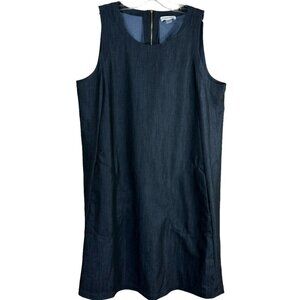 Calvin Klein Blue Sleeveless Shift Round Neck Dress‎ Size 10